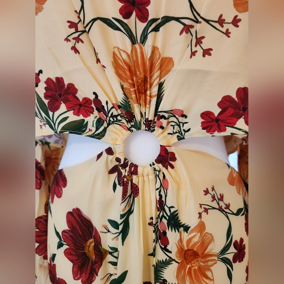 !!! Sale !! No Offer!! Farm Rio x Anthropologie Long-Sleeve Cutout Maxi Dress - Picture 13 of 17